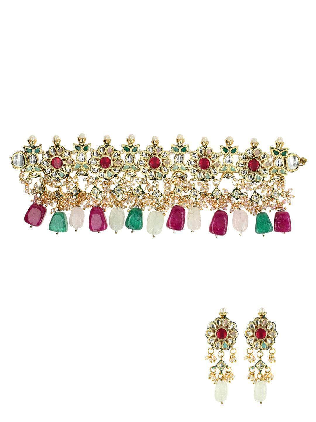 Ishhaara Flower Motif Choker Set