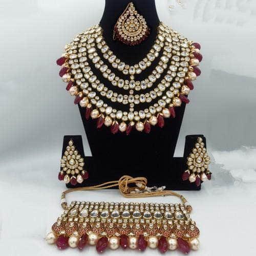 Ishhaara Full Bridal Maroon Set