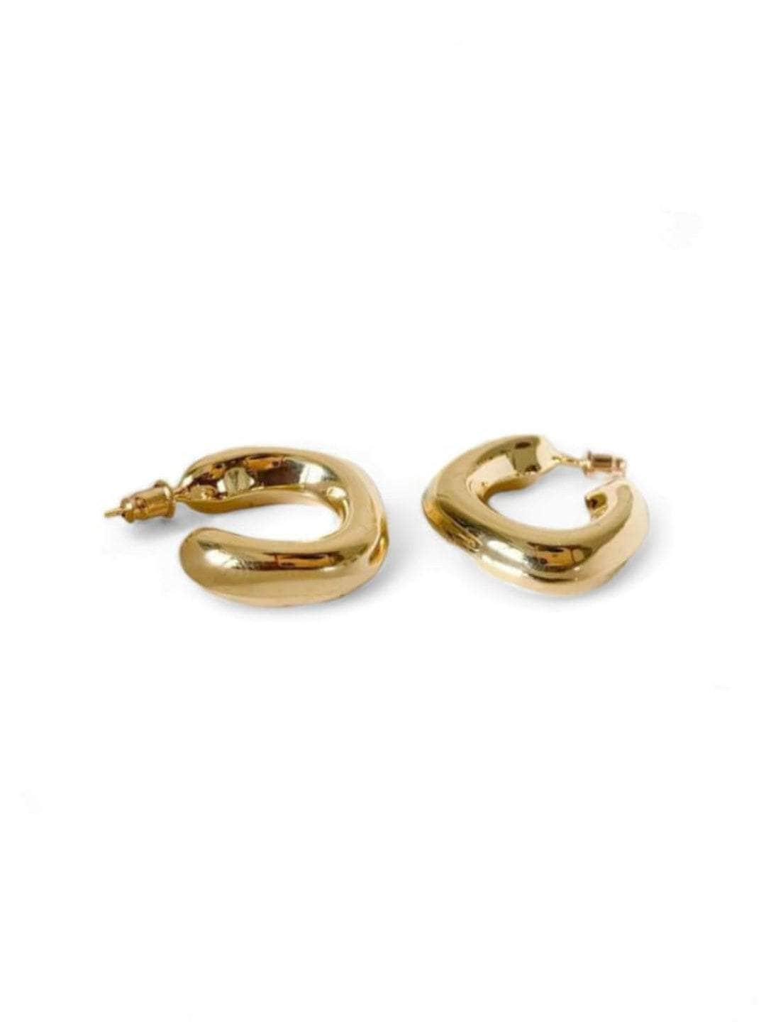 Ishhaara Geometric Hoop Earrings Gold