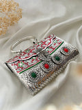Ishhaara German Silver High Quality Meena Stone Clutch