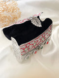 Ishhaara German Silver High Quality Meena Stone Clutch