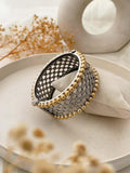 Ishhaara German Silver Plating Oxidise Moh Jaali Bangle