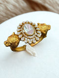Ishhaara Gold Cutout Moissanite Bangle
