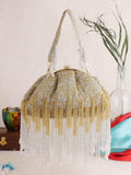 Ishhaara Designer Half Frame Beaded Clutch