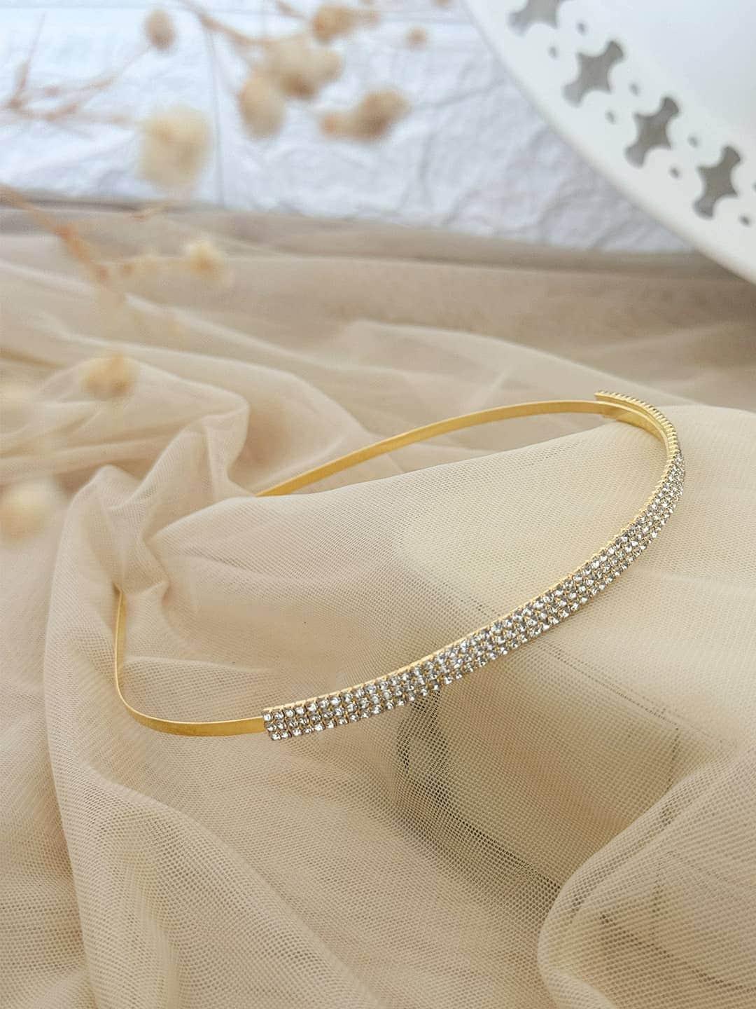 Buy Gold Diamond Hairband Online Ishhaara