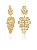 Ishhaara Gold Filigree Chandelier Earrings