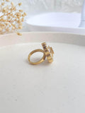 Ishhaara Gold Finish Kundan Polki Ring