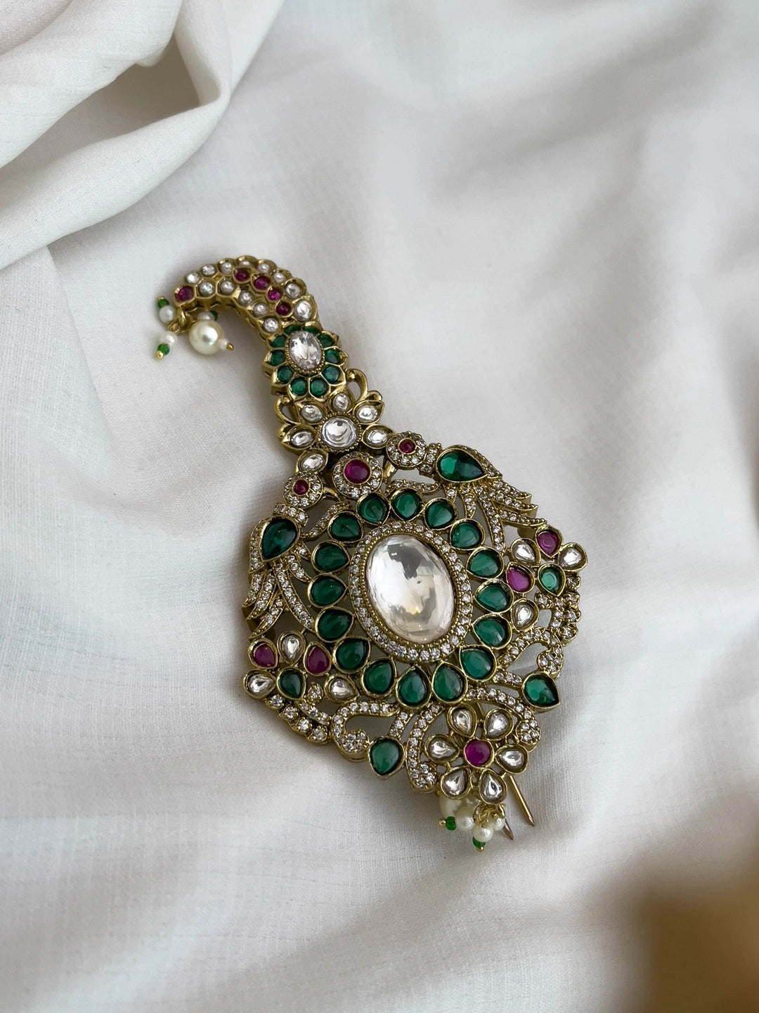 Ishhaara Gold Finish Peacock Jadau Kundan Studded Kalangi