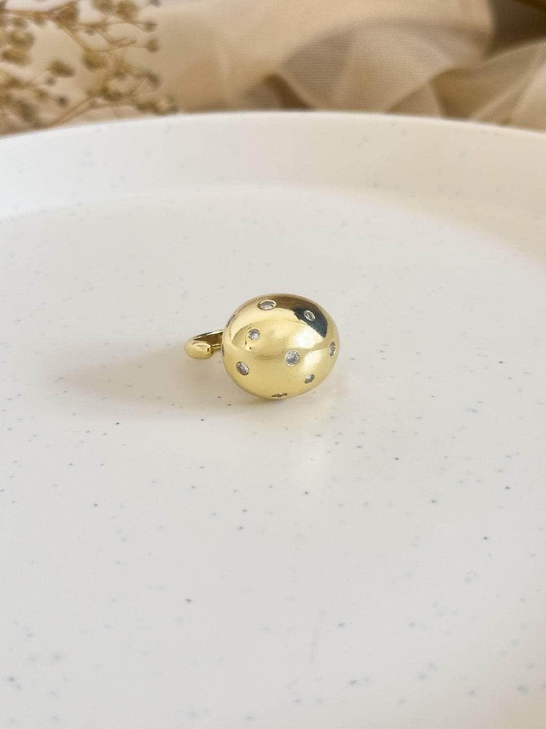 Ishhaara Frida Balls With White Crystals Ring