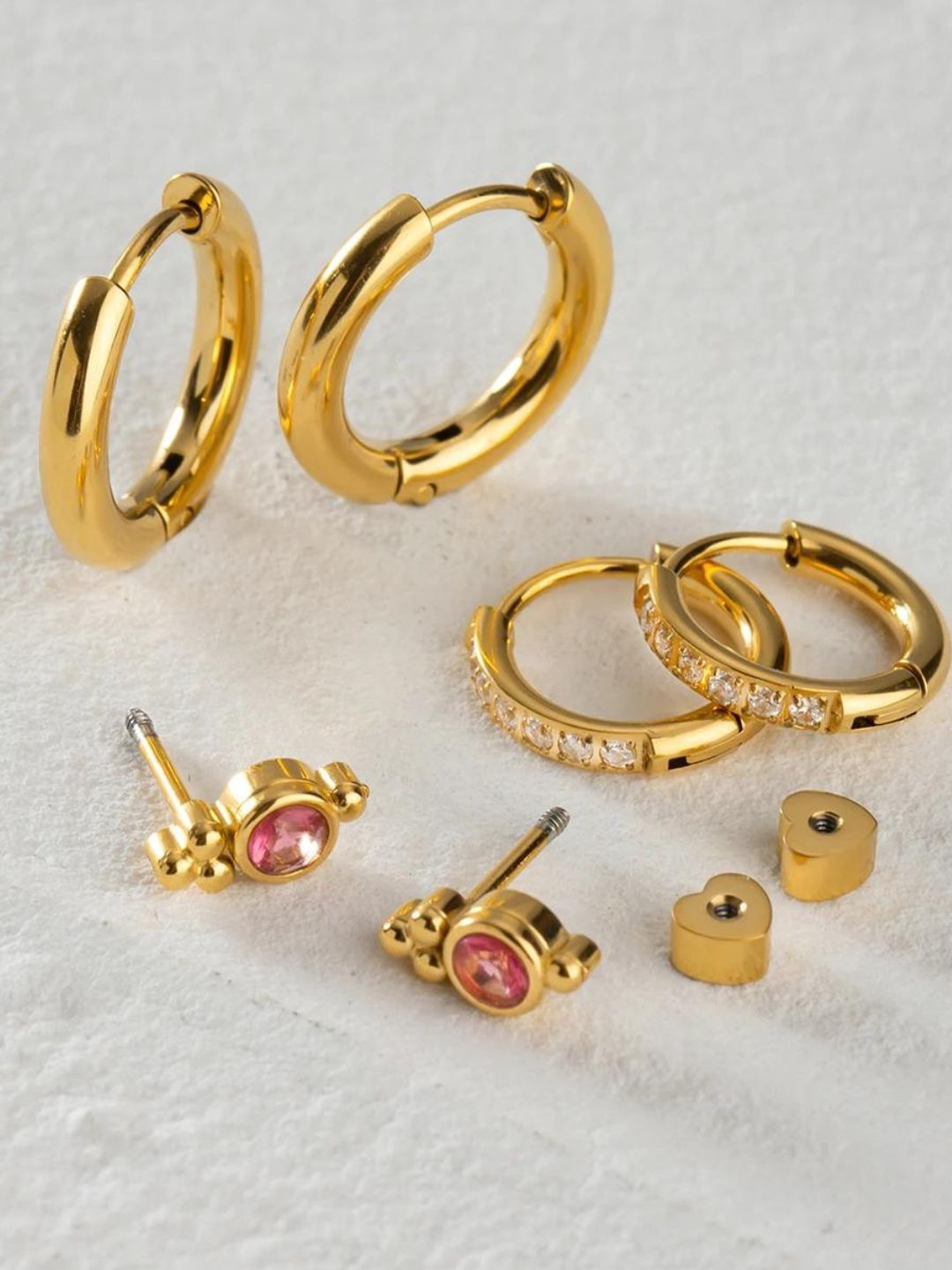 Gold Mini Happiness Knot Hoop Earrings