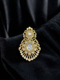Ishhaara Gold Moissanite Diamond Brooch