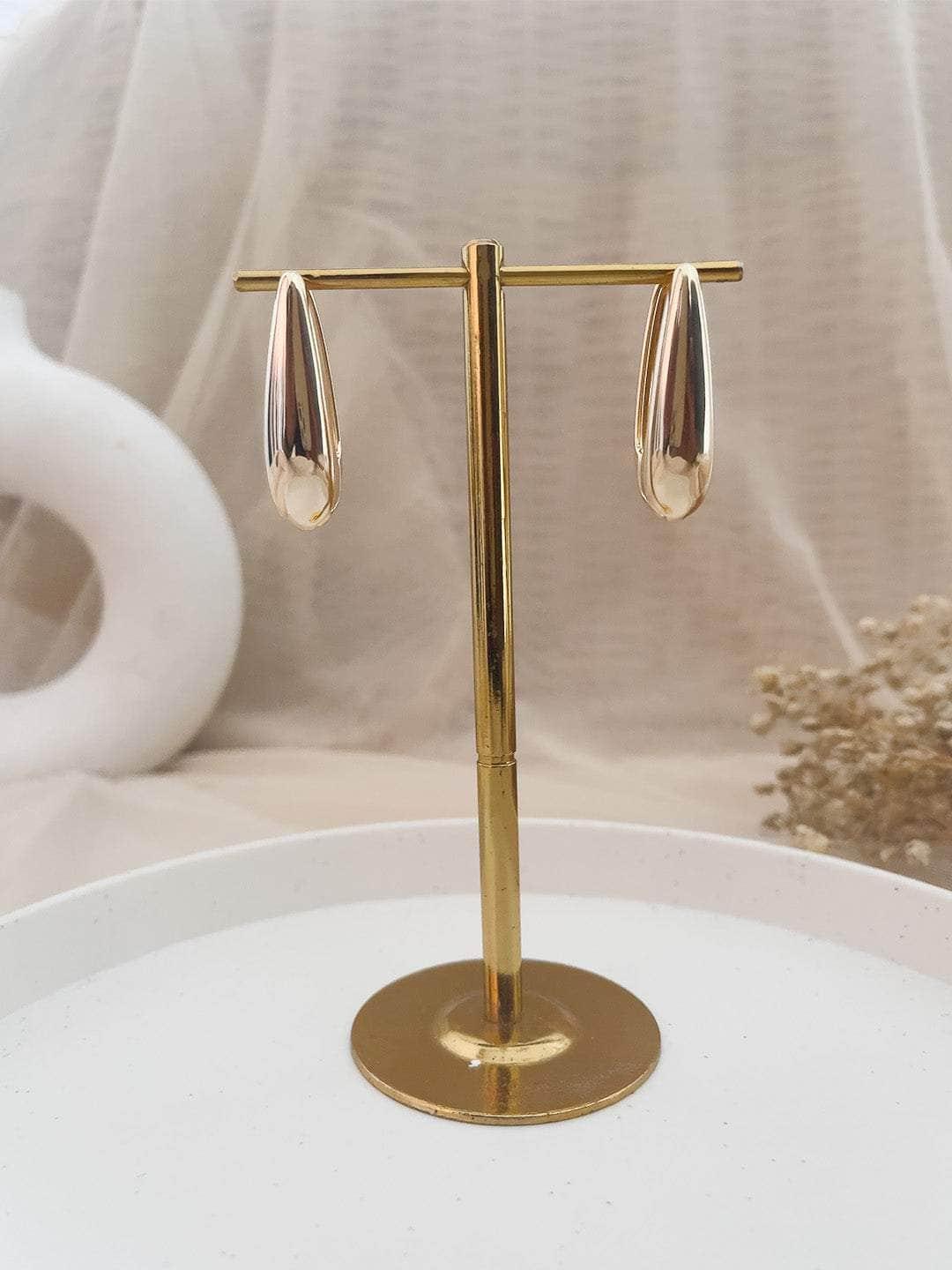 Ishhaara Gold Oval Teardrop Earrings