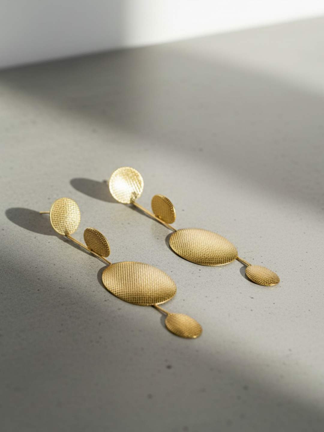 Ishhaara Gold Plated Circular Drop Earrings