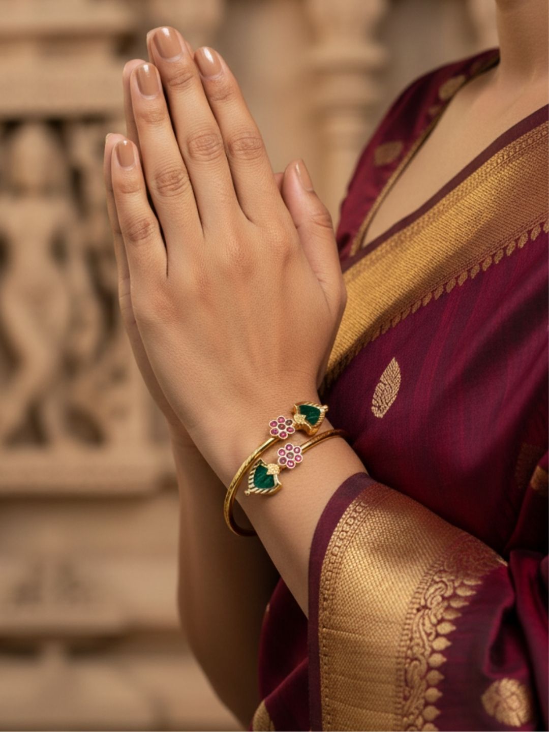 Ishhaara Gold Plated Palakka Bangles