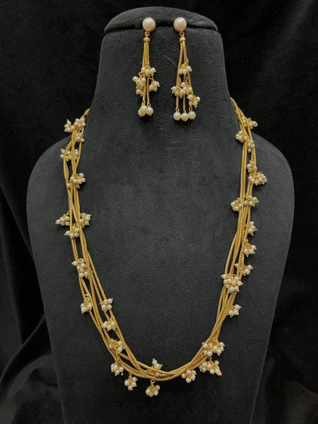 Ishhaara Gold Tone Kemp Pearl Layer Necklace