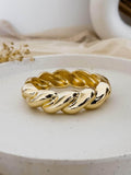 Ishhaara Gold Tone Rope Style Clamp Bangle