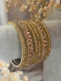 Ishhaara Gold Zirocon Stone Bangle Set
