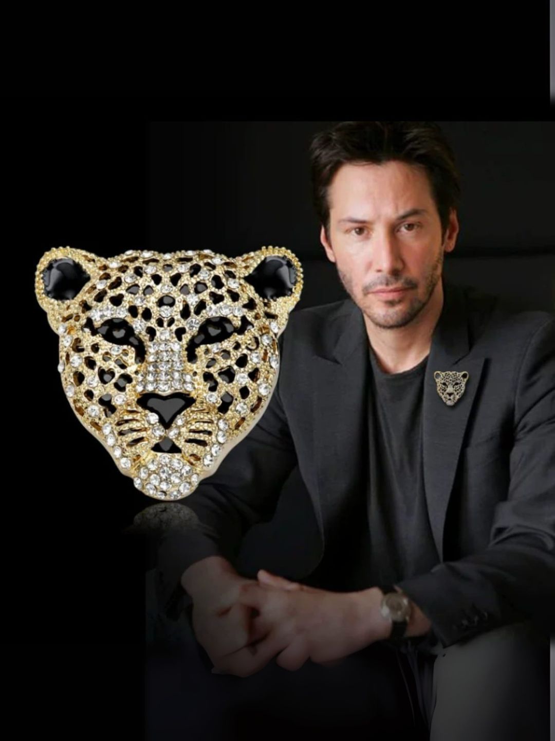 Ishhaara Golden Leopard Brooch
