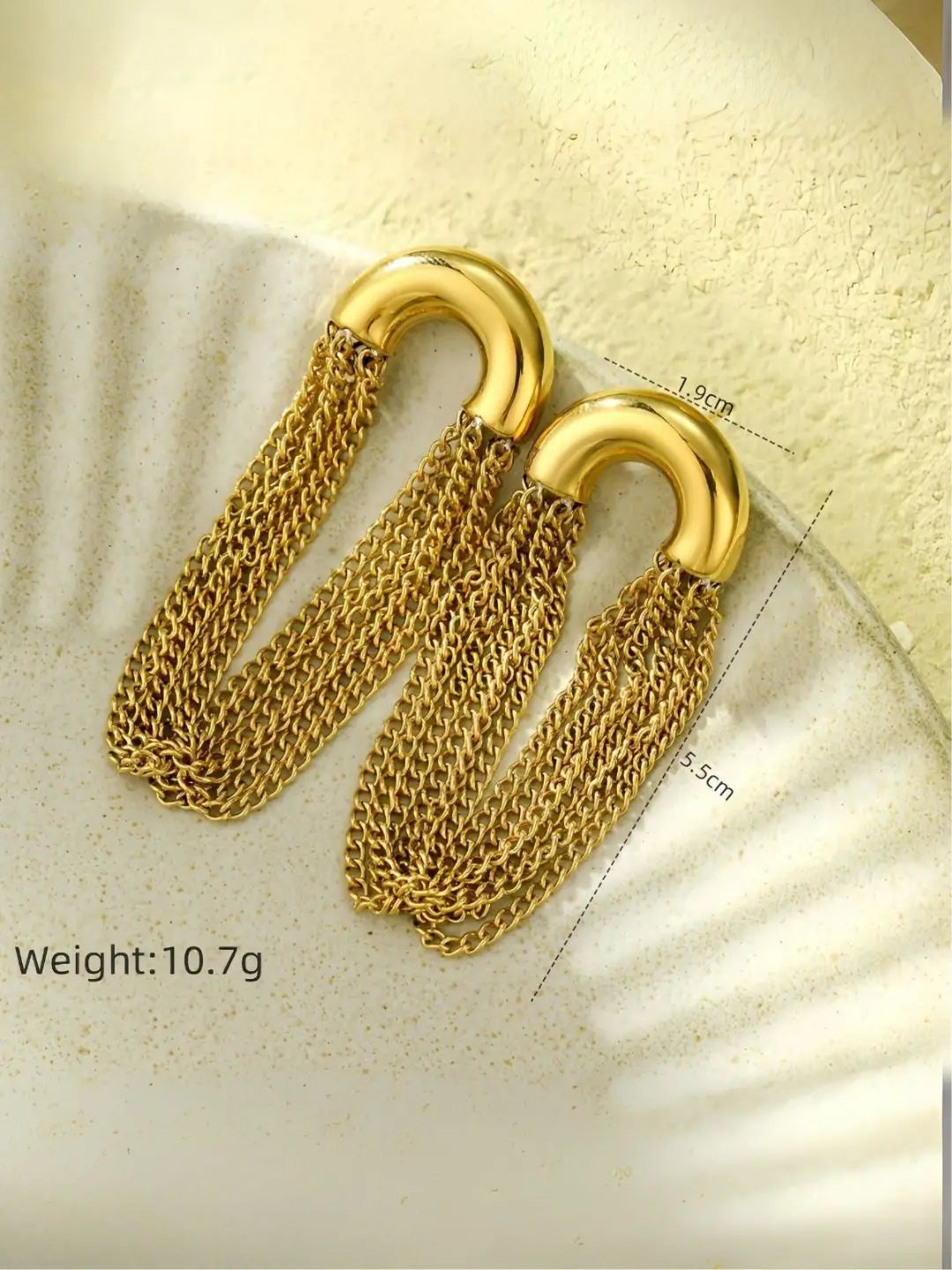 Ishhaara Golden Tassel Mini Earring