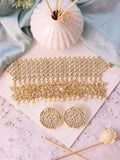 Ishhaara Gousia Galib Khan In Diamond Stone Choker With Pearl Tassels