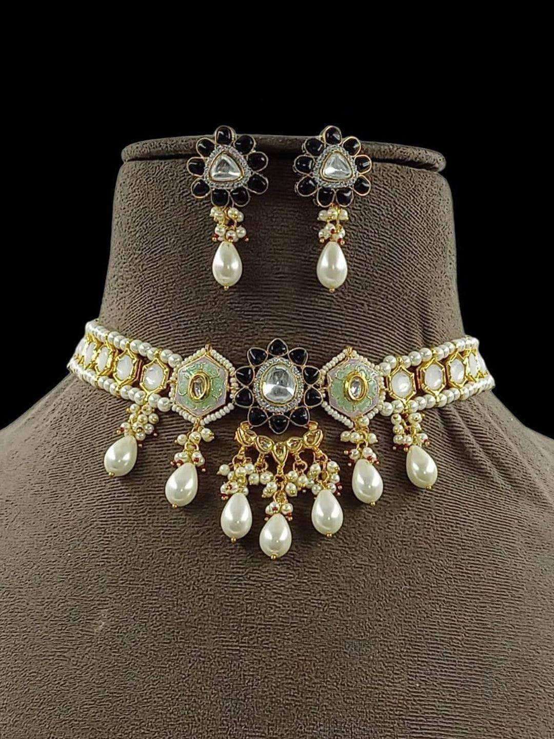 Ishhaara Beaded Polki Kundan Choker Set