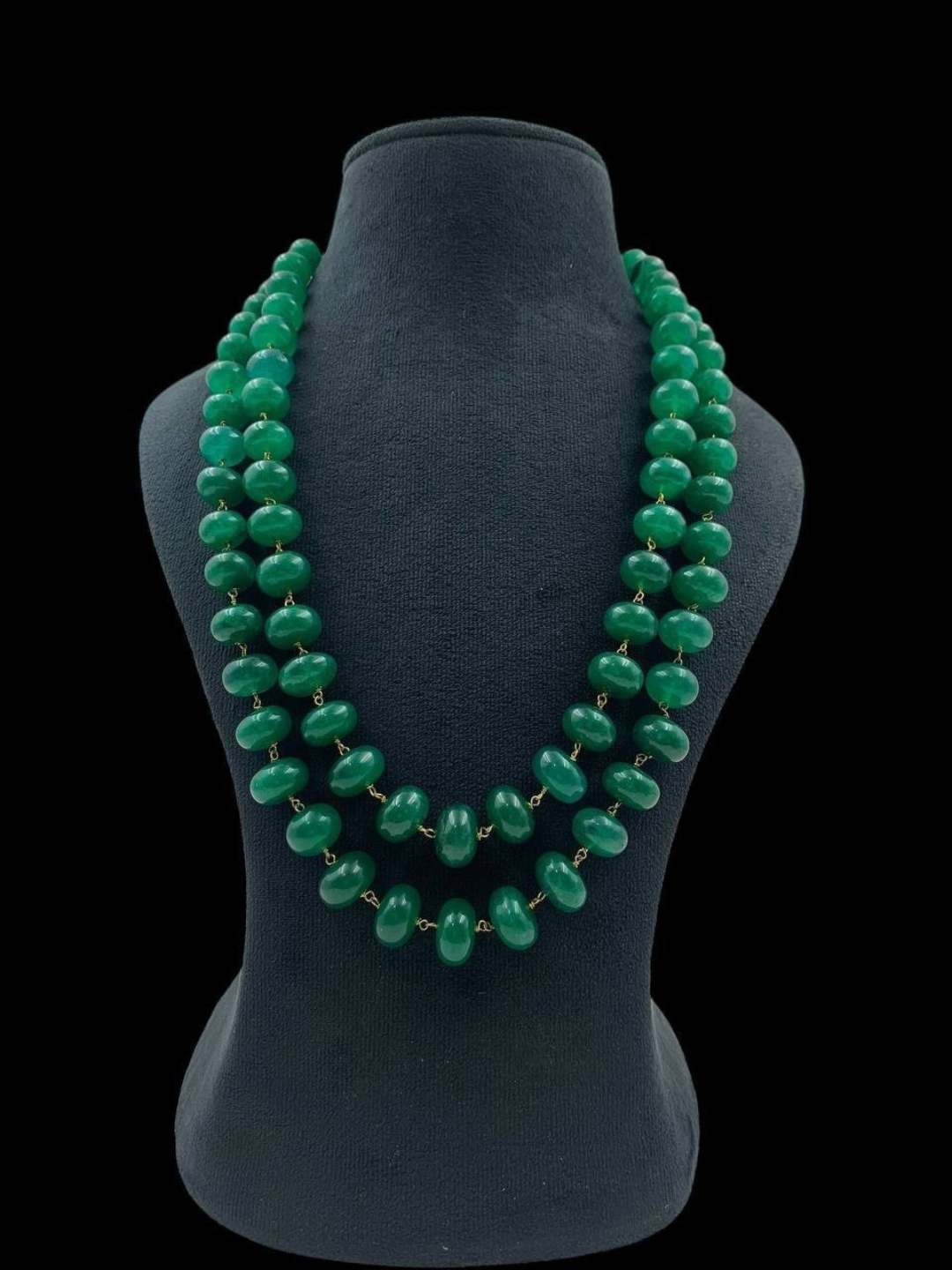Ishhaara Red Beaded Semi Precious Double Layered Necklace