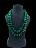 Ishhaara Green Beaded Semi Precious Double Layered Necklace