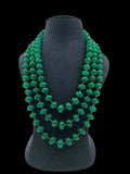 Ishhaara Green Beaded Semi Precious Triple Layered Necklace