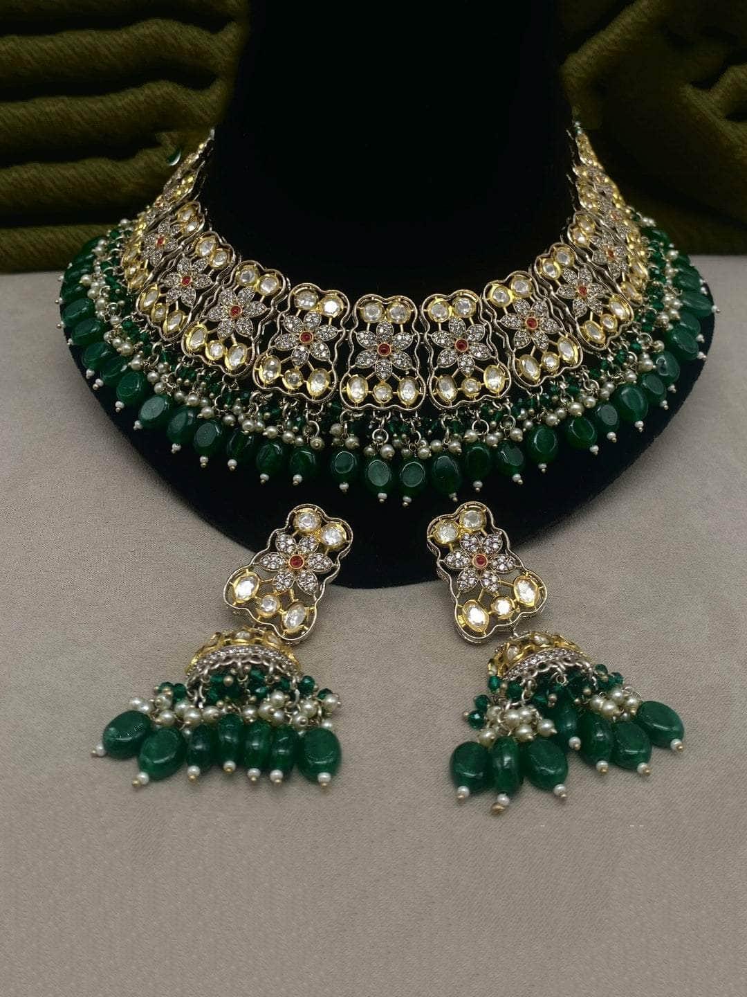 Ishhaara Green Delight Necklace Set