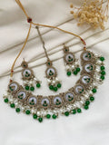 Ishhaara Green Elegant Kundan And Meenakari Choker Necklace