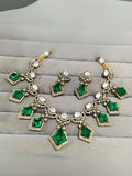 Ishhaara Green Ethnic Polki Bridal Choker Earring Set