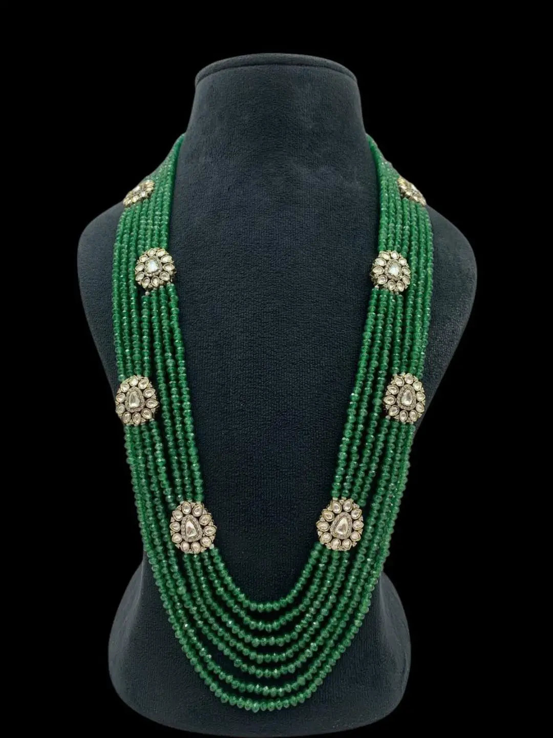 Ishhaara Blue Floral Kundan Studded Layered Mala