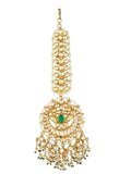 Ishhaara Gold Plated Pearl Drop Maangtikka