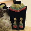 Ishhaara Golden Stencil Meena Multi Layered Coral Set