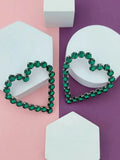 Ishhaara Green Heartflare Statement Earring