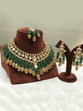 Ishhaara Kundan Coral Precious Stone Set