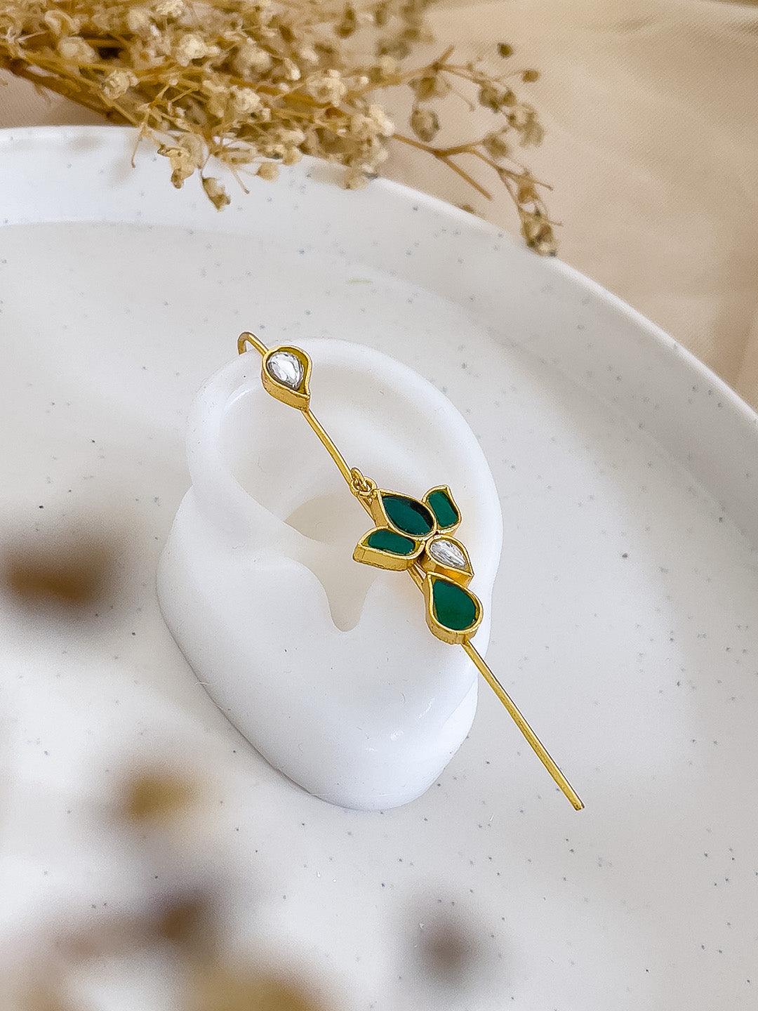 Ishhaara Kundan Studded Lotus Earcuff
