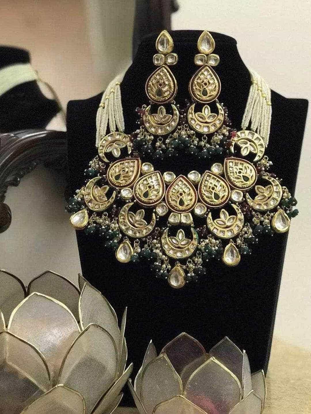 Ishhaara Meena Kundan Multi Chand Necklace