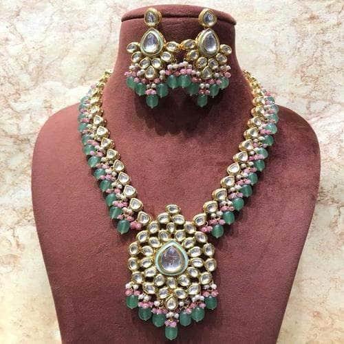 Ishhaara Meena Kundan Pendant Necklace