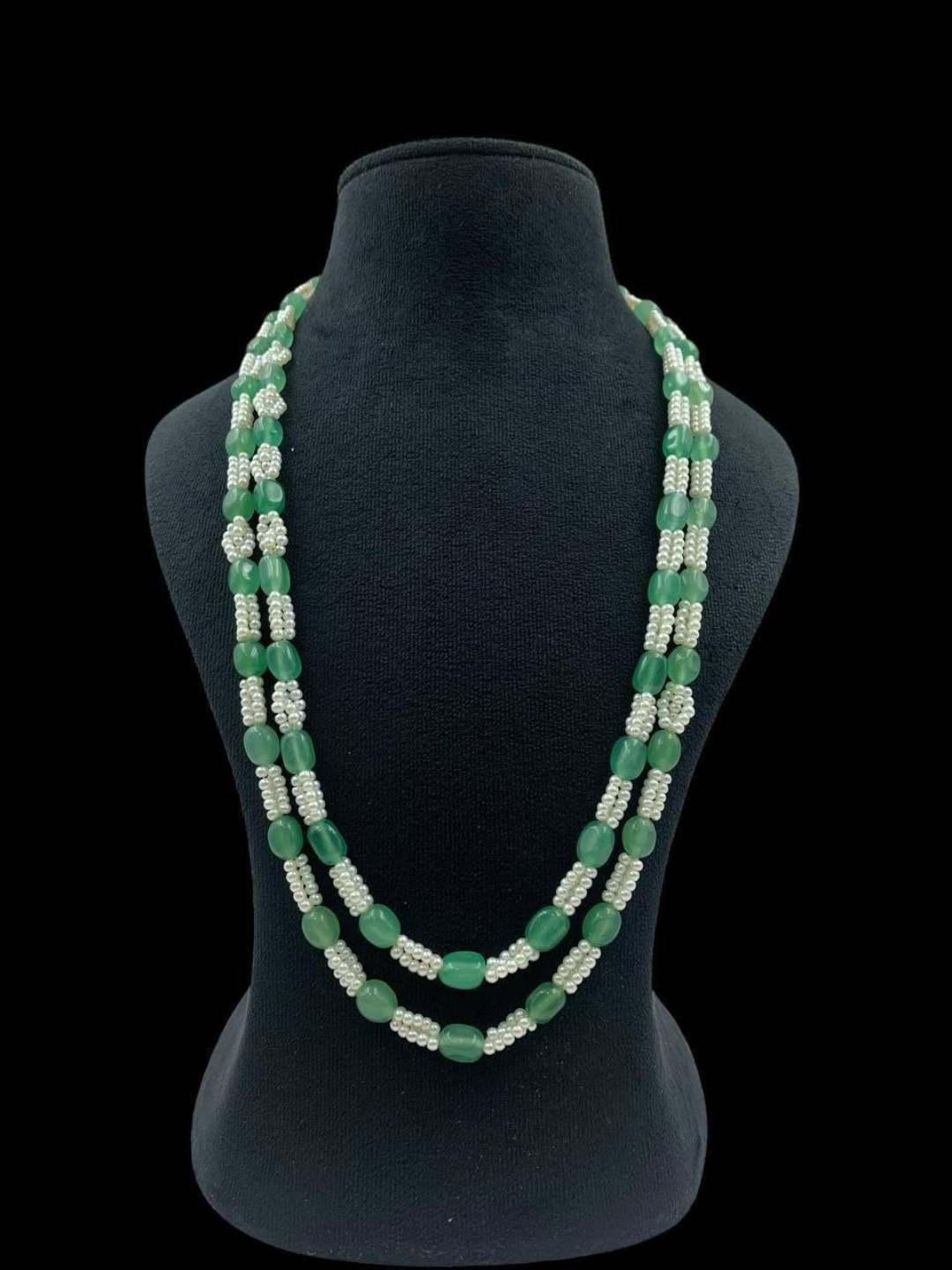 Ishhaara Green Multicolor Gemstone Beaded Necklace