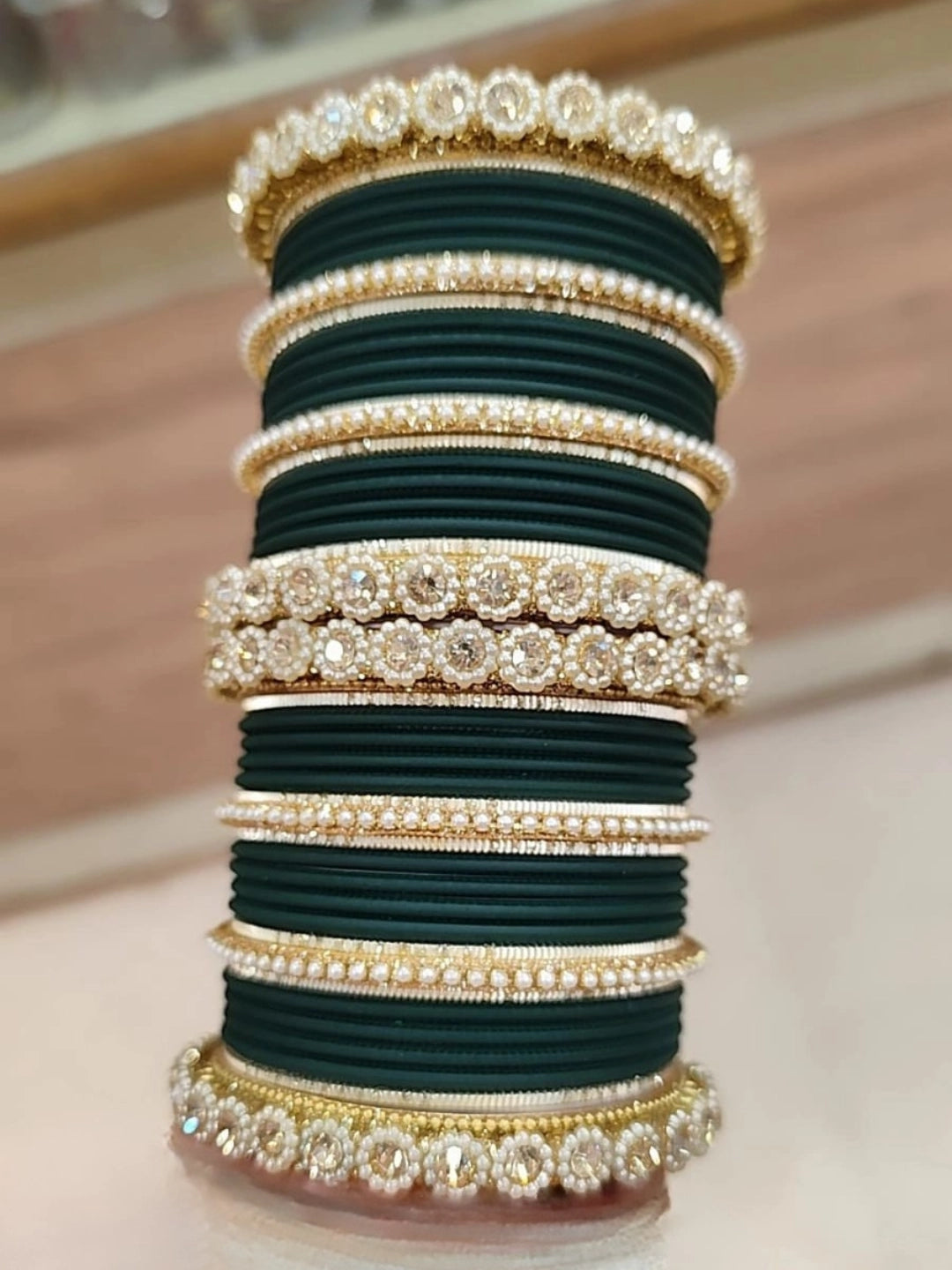 Ishhaara Green Pearl And Kundan Studded Bridal Chooda