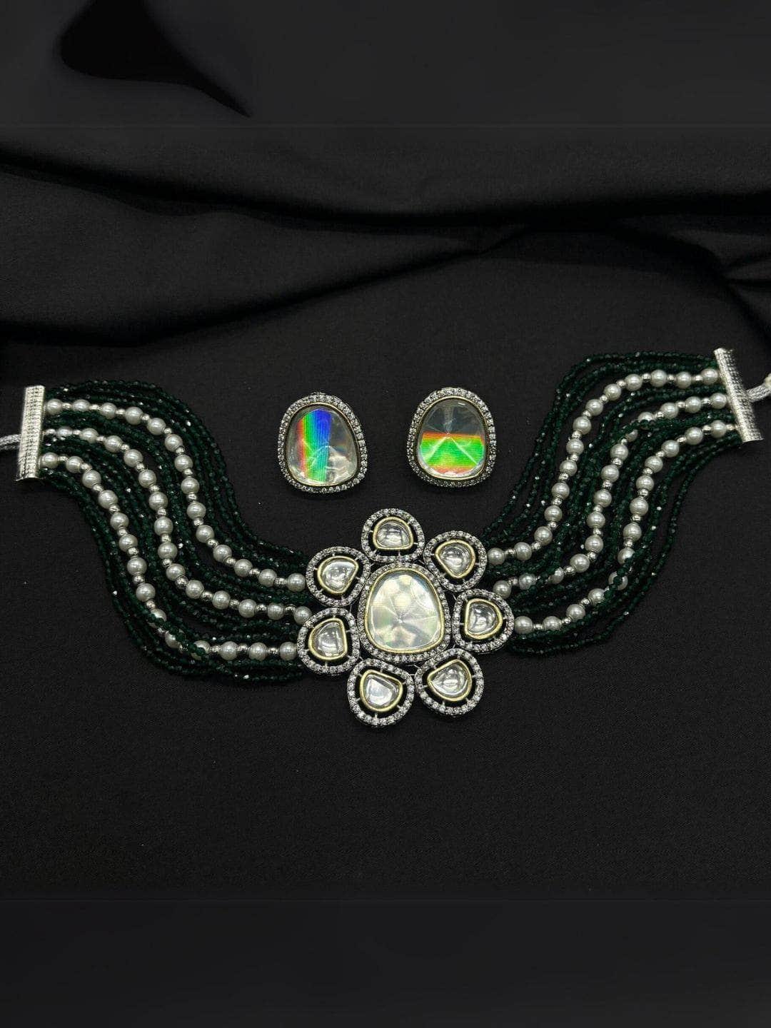 Ishhaara Pearl Beaded Kundan Choker Set