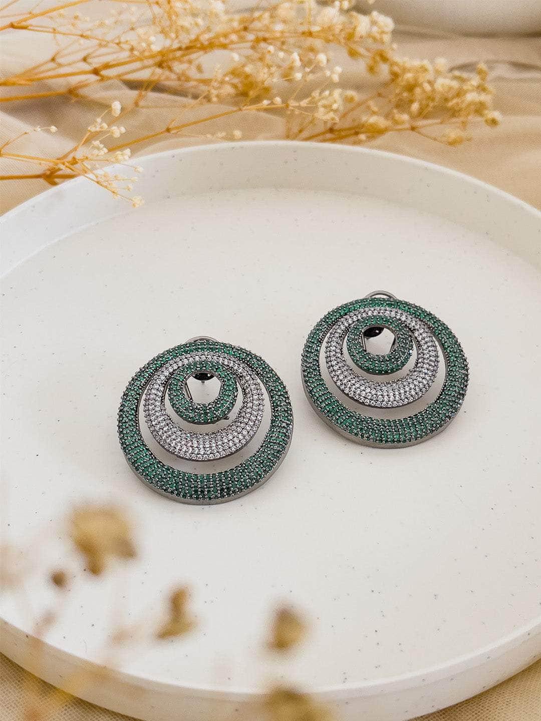 Ishhaara Pink Kundan And Zircon Embellished Layered Dangler Earrings