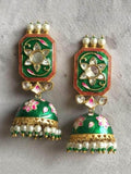 Ishhaara Rectangular Meena Jumki Earring