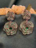 Ishhaara Green Rose Tinted Danglers