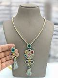 Ishhaara Green Sabyasachi Style Handmade Fusion Necklace Set