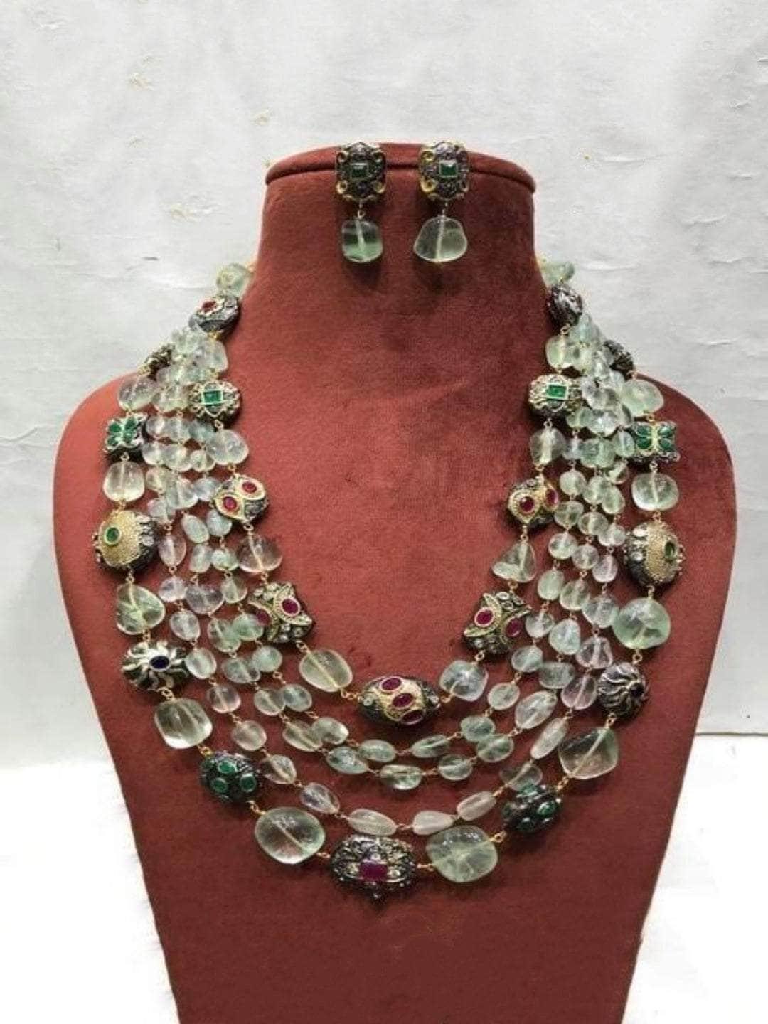 Ishhaara Semi Precious Layered Necklace Set