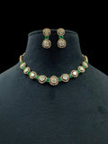Ishhaara Green Single Line Polki Kundan Choker Set