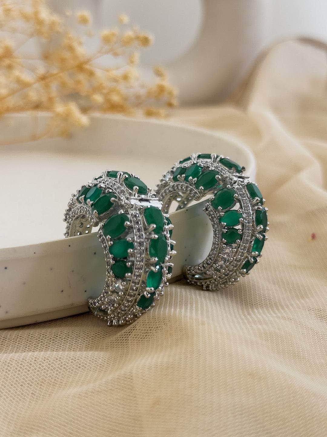 Ishhaara Spikey Emerald Cocktail Earring