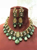 Ishhaara Square And Drop Shape Necklace